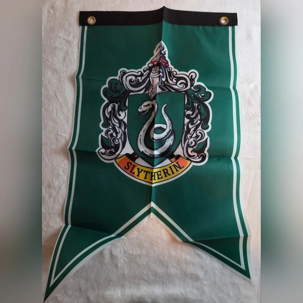 Harry Potter Slytherin House Banner Wall Flag Hogwarts Decor